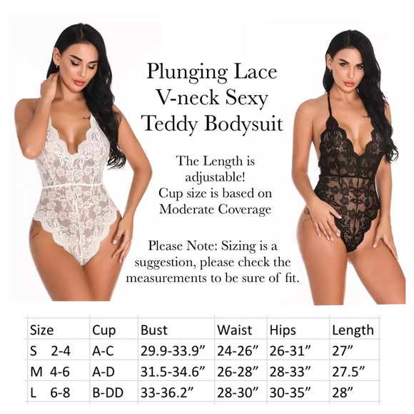 Plunging Lace V-neck Sexy Teddy Bodysuit - Picture 13 of 13
